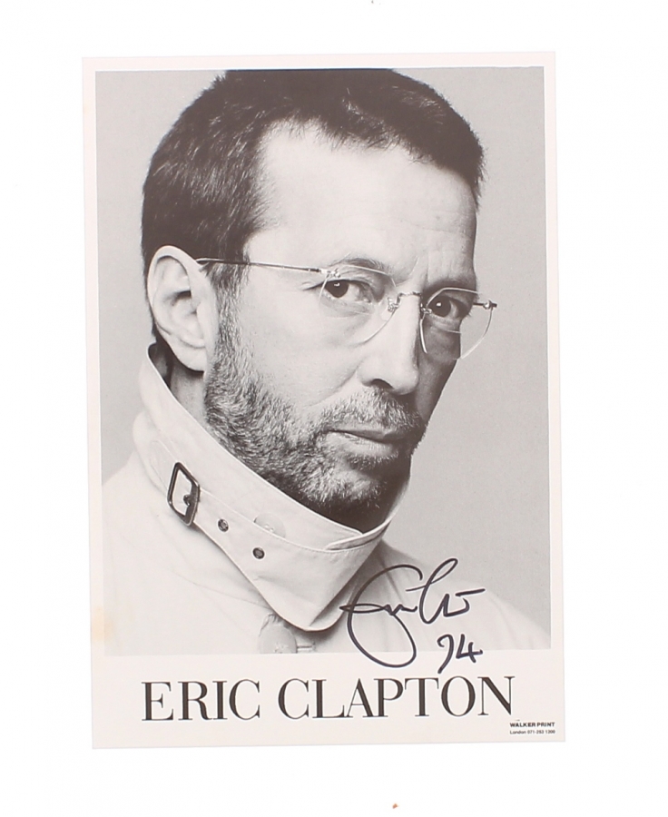 Eric Clapton - autographed black and white photograph of Eric