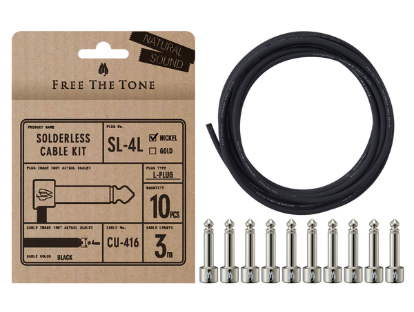 Free The Tone Solderless Patch Cable Kit 10 SL plugs 10ft CU-416