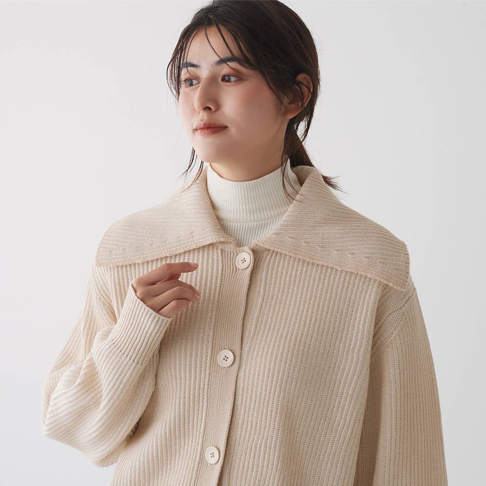 リブ編みニットカーディガン【SALE】 ALY637 :レディース トップス