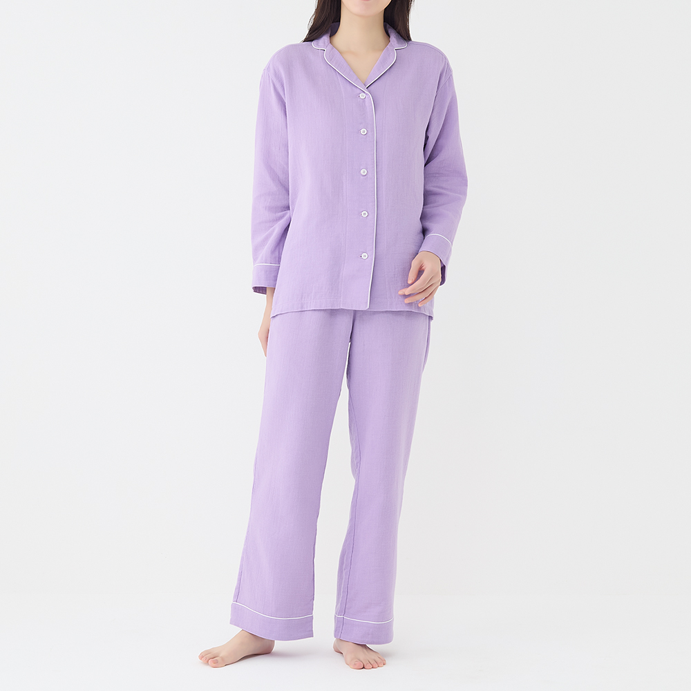 綿100％ Wガーゼ 】パジャマ 長袖長パンツ 【送料無料】【SALE