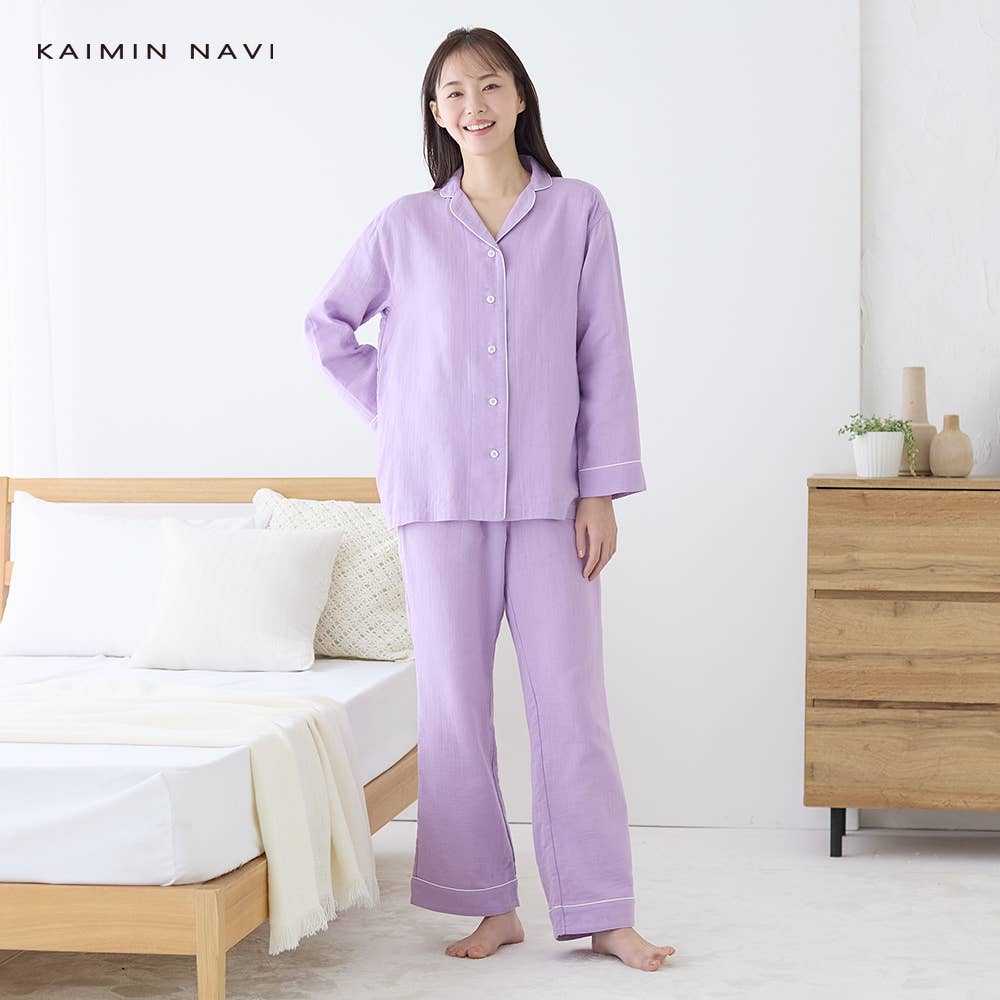 綿100％ Wガーゼ 】パジャマ 長袖長パンツ 【送料無料】【SALE