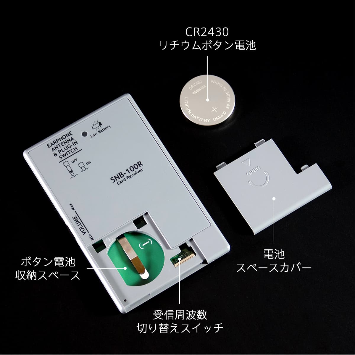 テーブルタップ型盗聴器＋カード型専用受信機 受信セット SET-W3SC