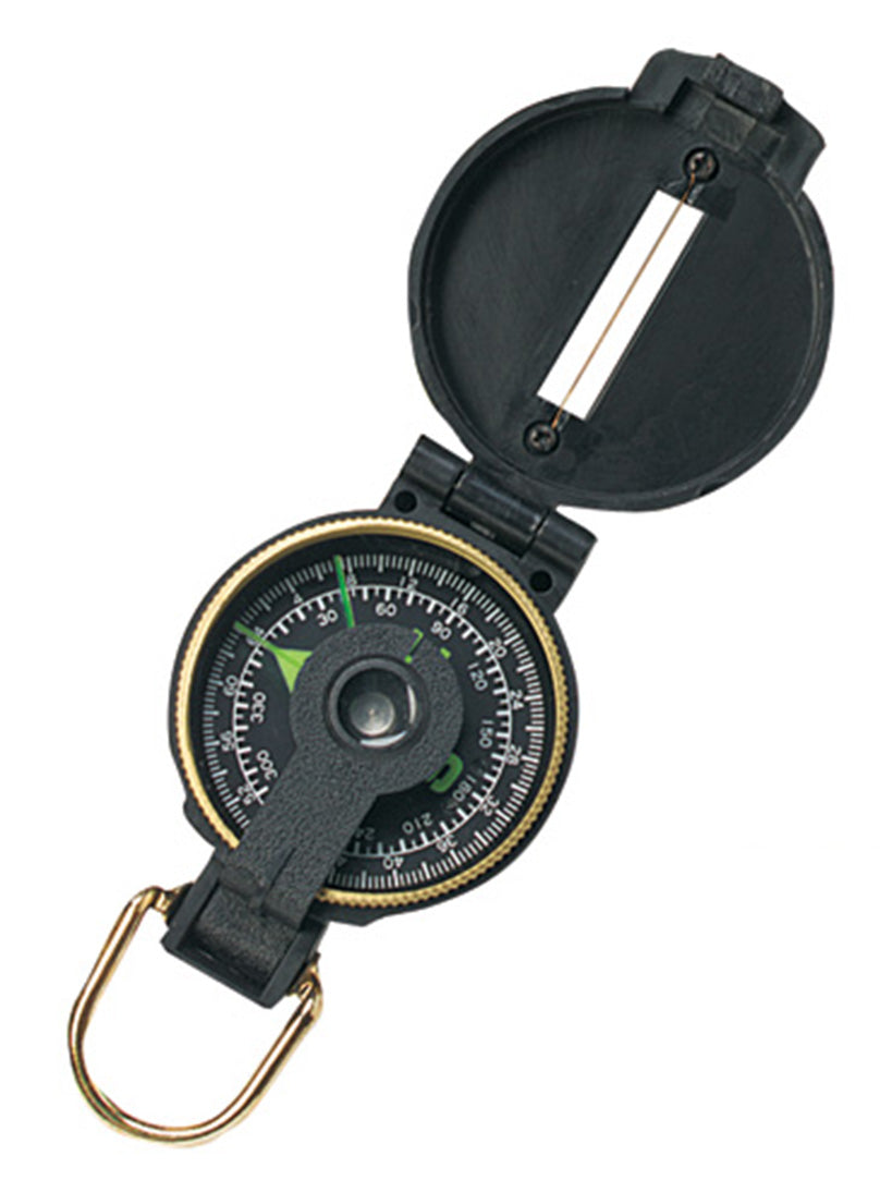 Black Plastic Lensatic Compass - Great For Camping/Hiking Scouts