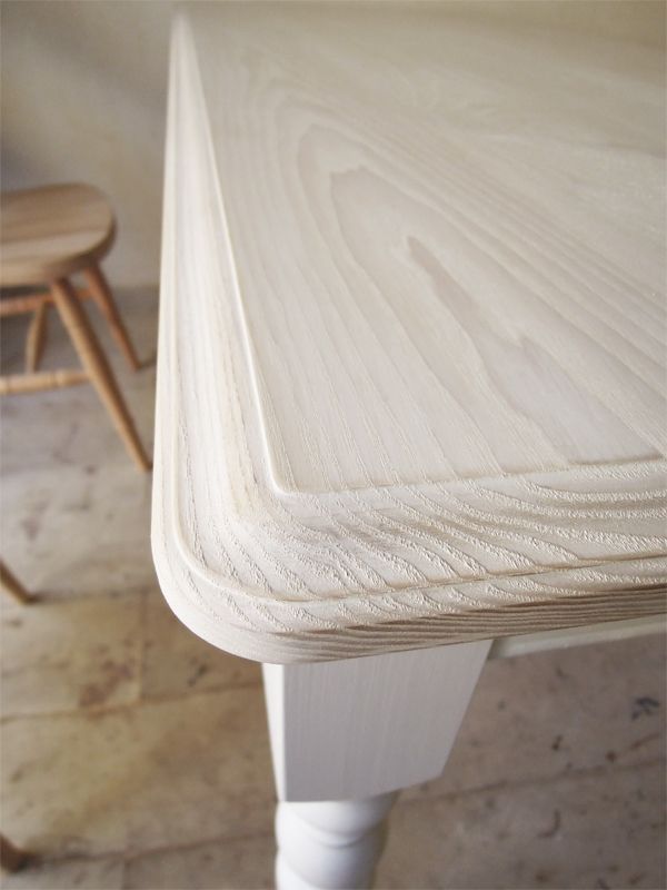 引出し付きアンティークダイニングテーブルホワイトW1800@大阪東京名古屋