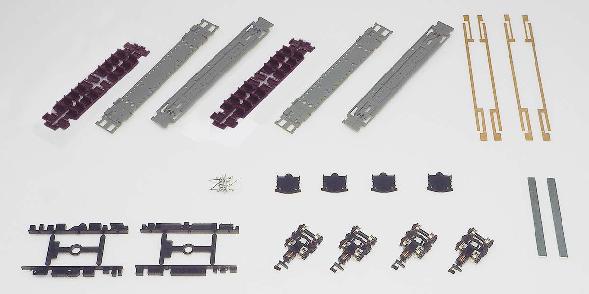 7511＞床下台車セット 近郊タイプ 中間車2両用A（動力無し）｜床下