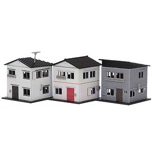 2599＞着色済み 商店セットC（60年代の商店・3棟入り）｜着色済み