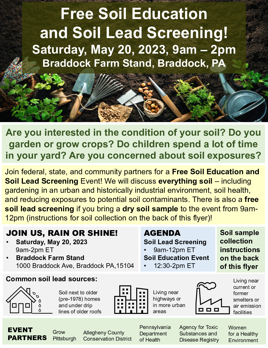 Free Soil Education and Soil Lead Screening - Grow Pittsburgh