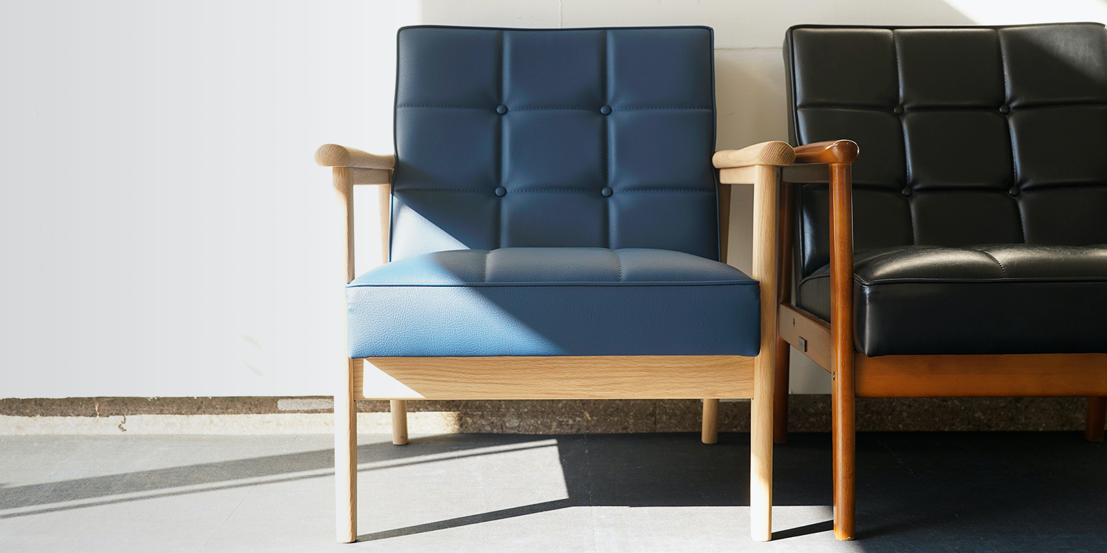 sold out】カリモク60 Kチェア 2シーター・グランブルー（D&DEPARTMENT