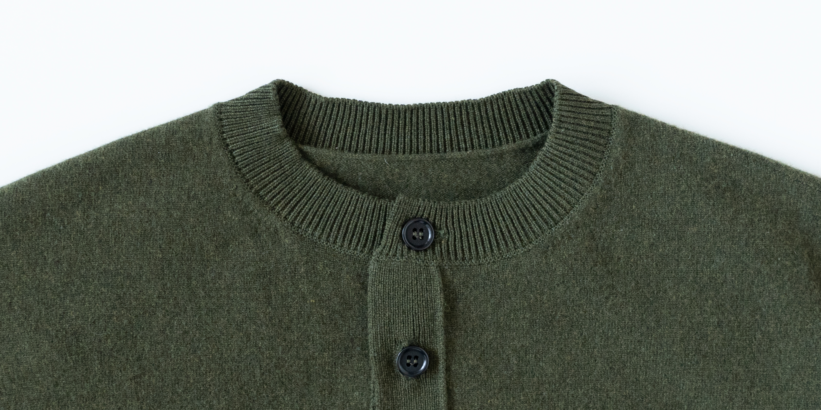 d WEAR クルーネック ウールカーディガン・ダークグリーン・S