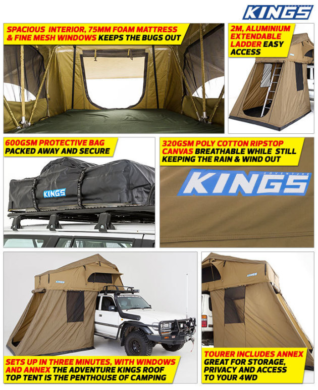 アドベンチャーキングス ルーフトップテント4人用アネックス付