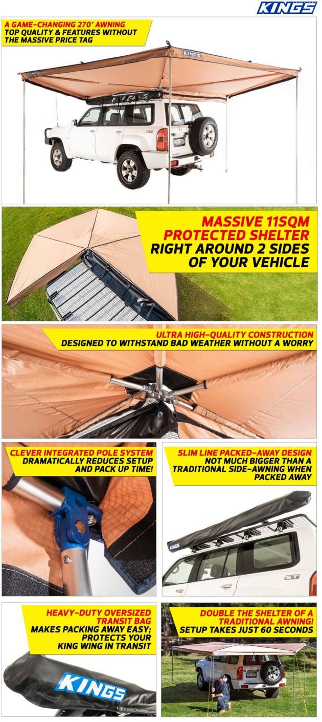 アドベンチャーキングス サイドオーニング270°開き