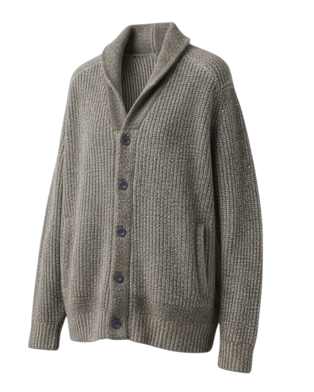 片畦ショールカラーカーディガン/DoCLASSE