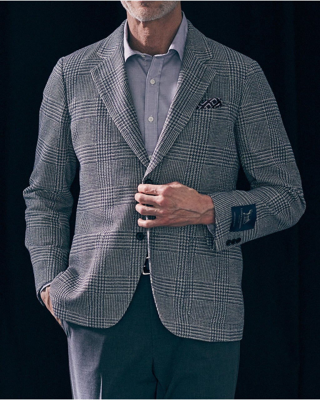 LANIFICIOローマ・ブルーチェックジャケット/DoCLASSE