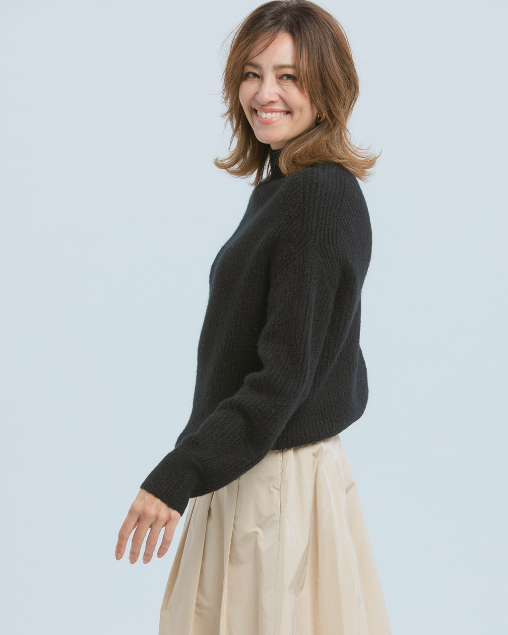 ウール混フラッフィー・ハイネックセーター/DoCLASSE