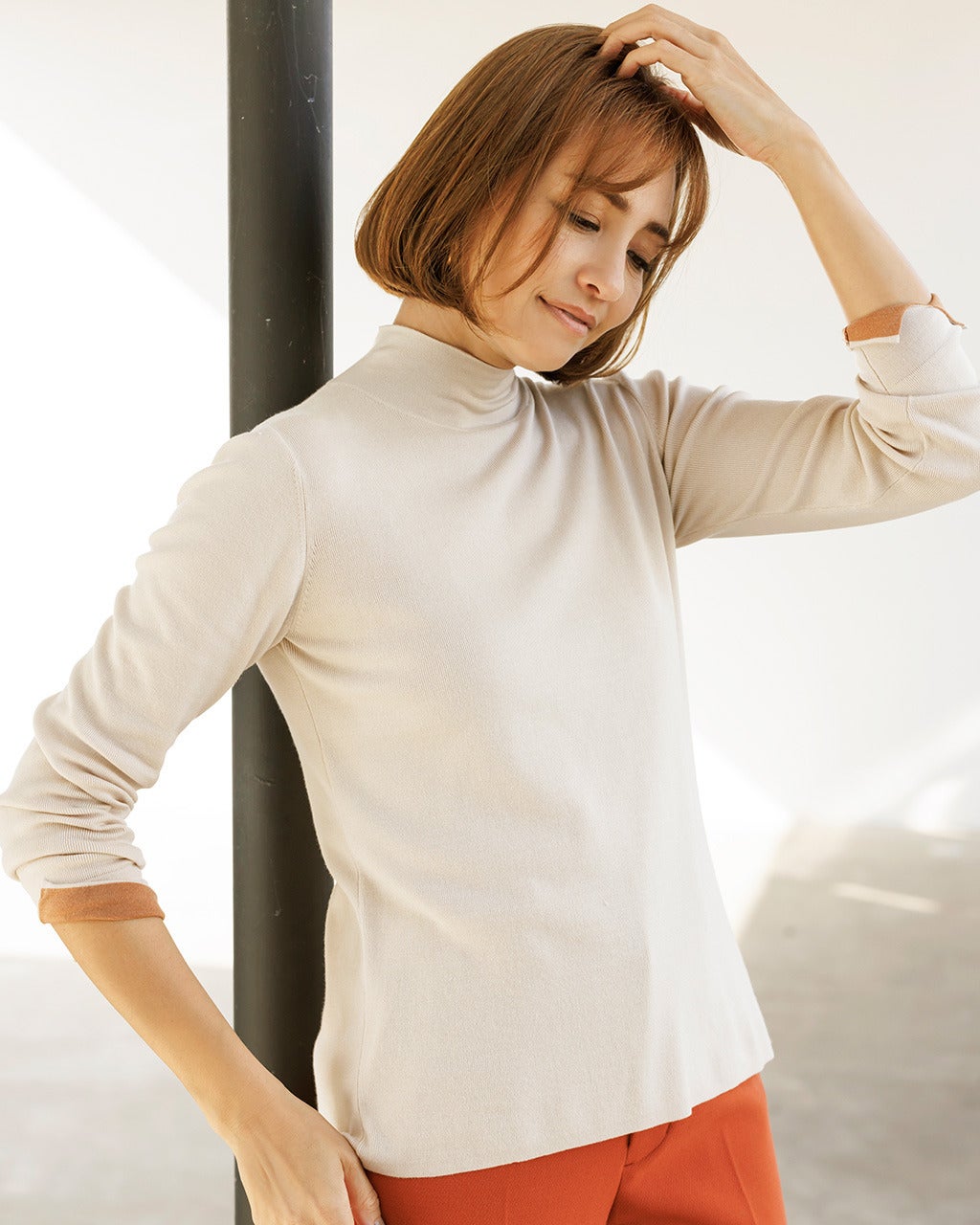 シルクニット・総針ハイネック/DoCLASSE