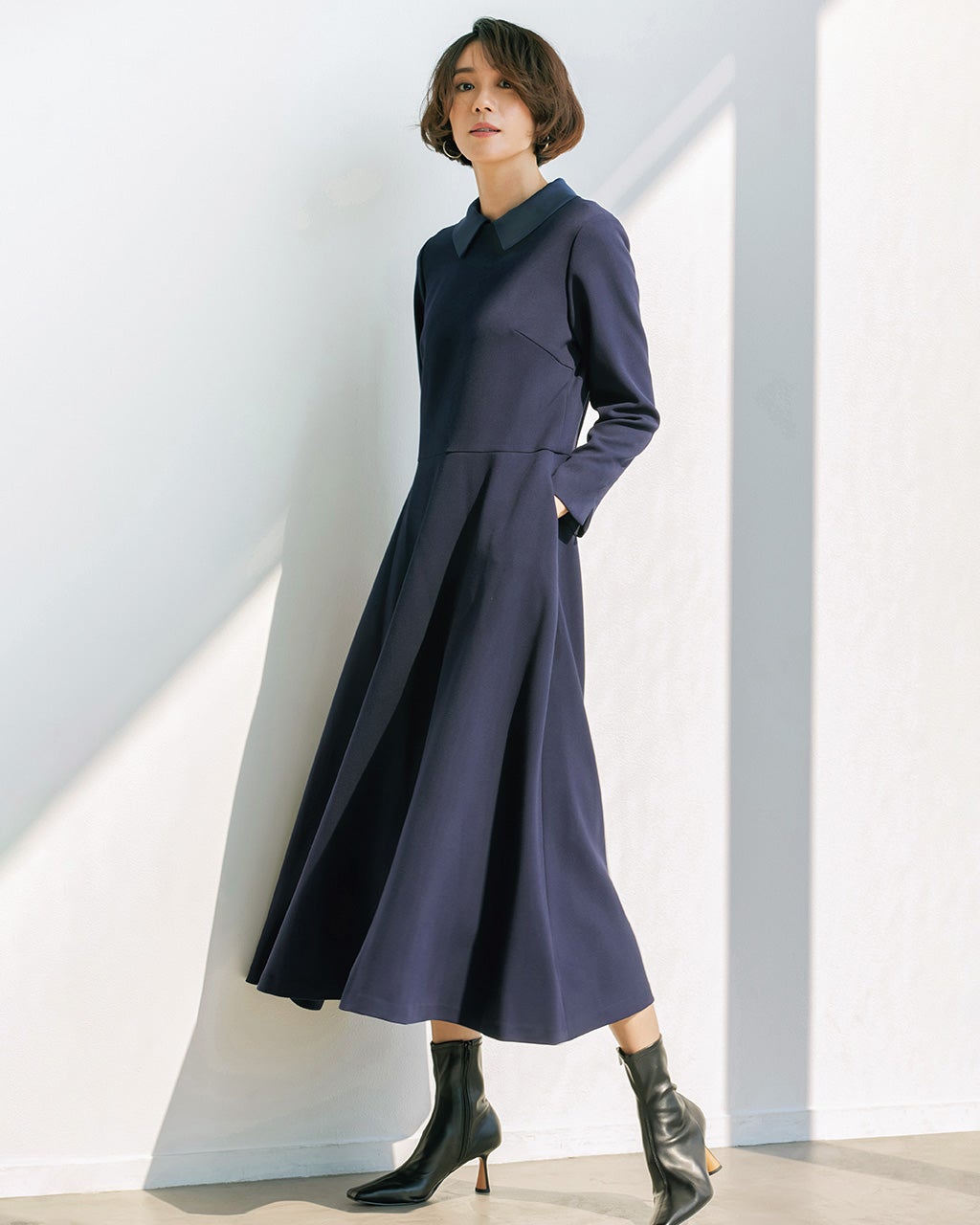 二重織カルゼ・つけ衿2WAYワンピース/DoCLASSE