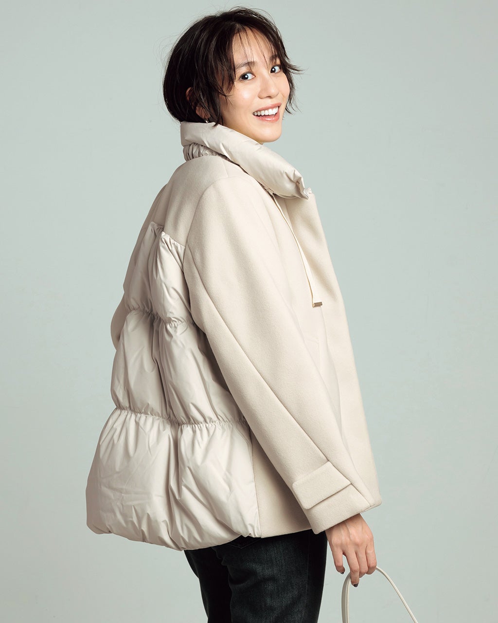 フェミニンギャザー・異素材コンビダウン/DoCLASSE