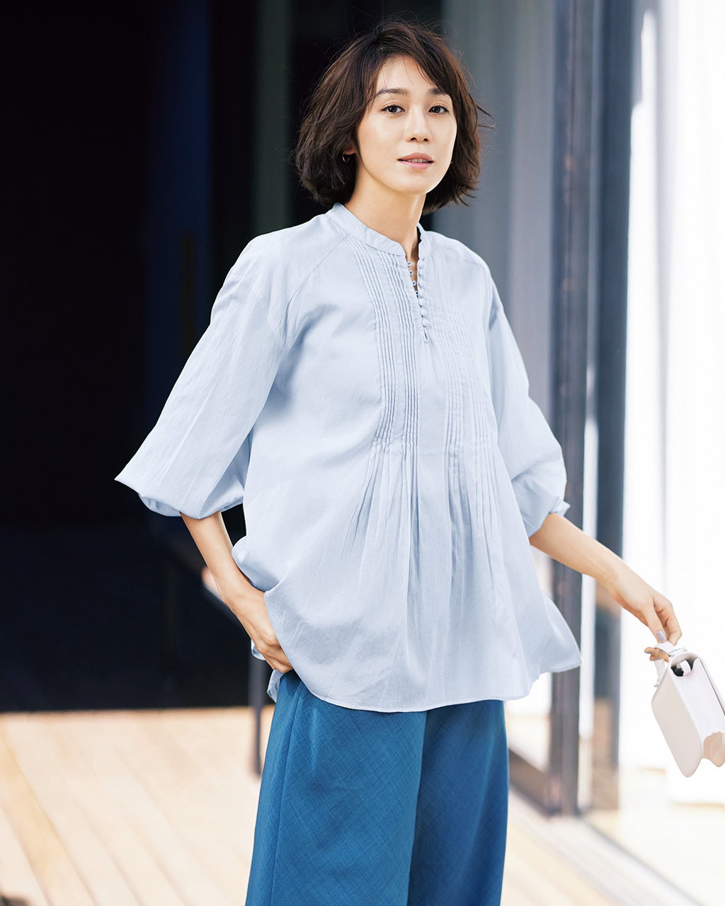 コットン混ボイル・ピンタックブラウス/DoCLASSE