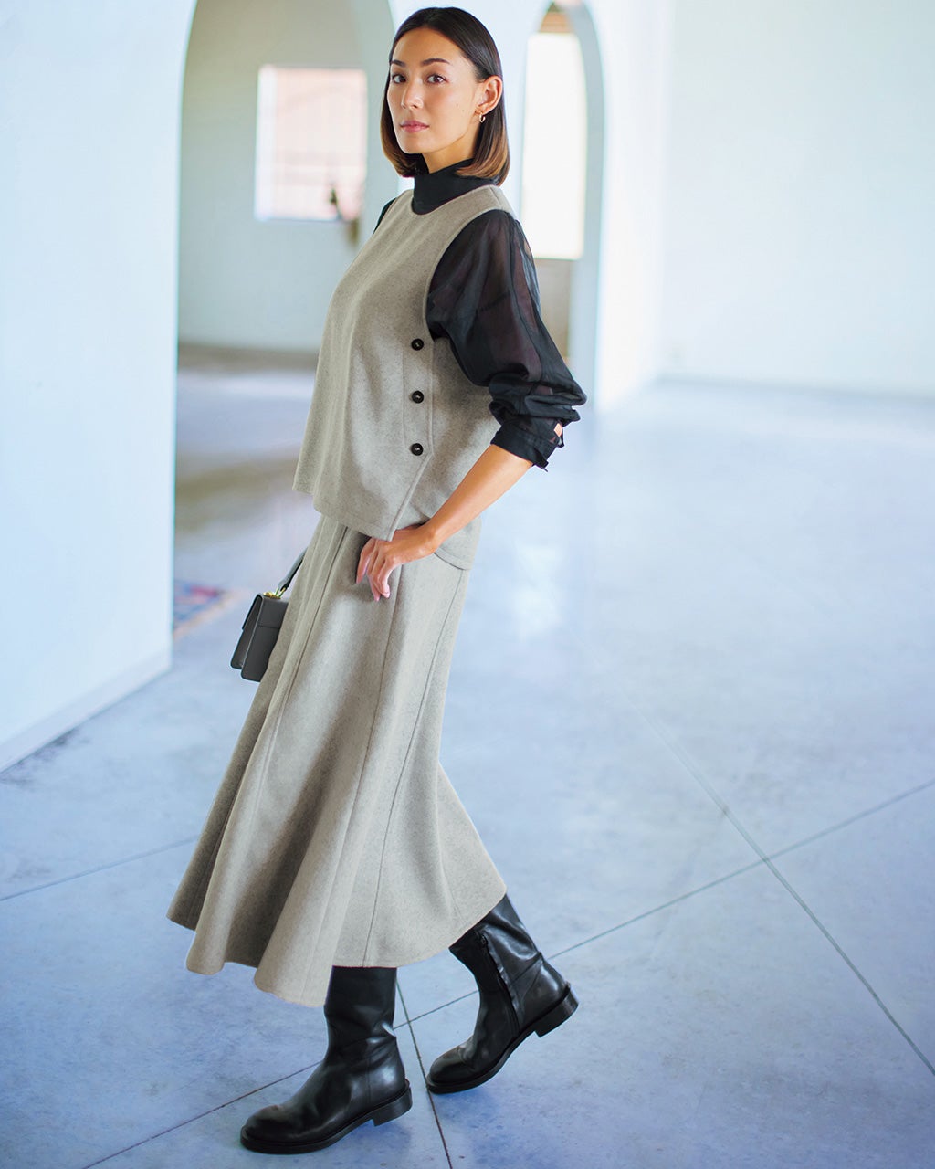 ウール混ニードル・セットアップ/DoCLASSE