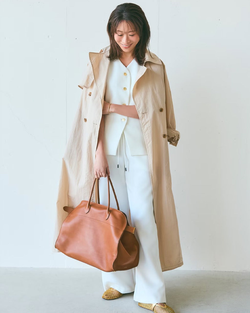 ハイカウントツイル・トレンチコート/DoCLASSE