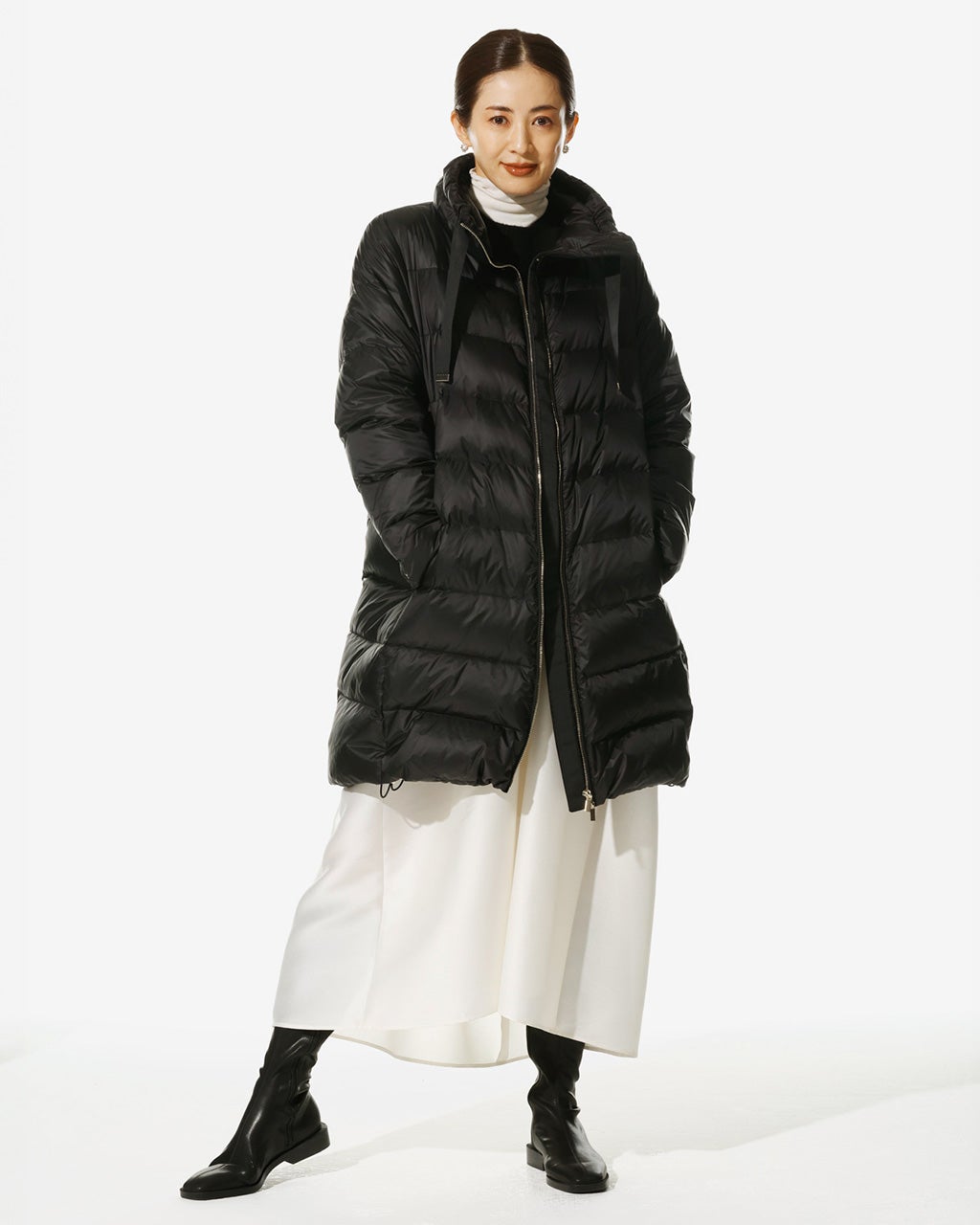 艶Airダウン・スタンドカラーロングコート/DoCLASSE