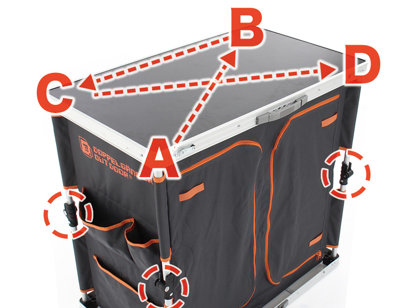 販売終了】マルチキッチンテーブル（ブラック/オレンジ） - DOD