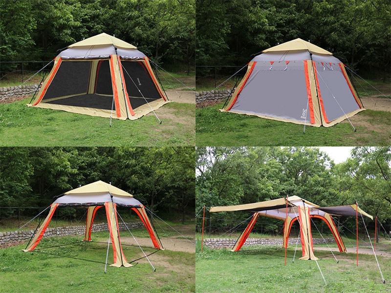 販売終了】コネクタブルスクリーンタープ2（ベージュ/グレー/オレンジ