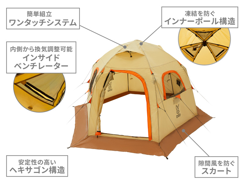 ワンタッチフィッシングテント（ライムグリーン・ベージュ 5人用） T5