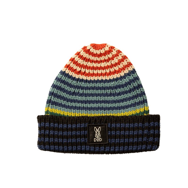 ウサロゴニットキャップ(サックス/キャメル/パープル/ブラック/杢