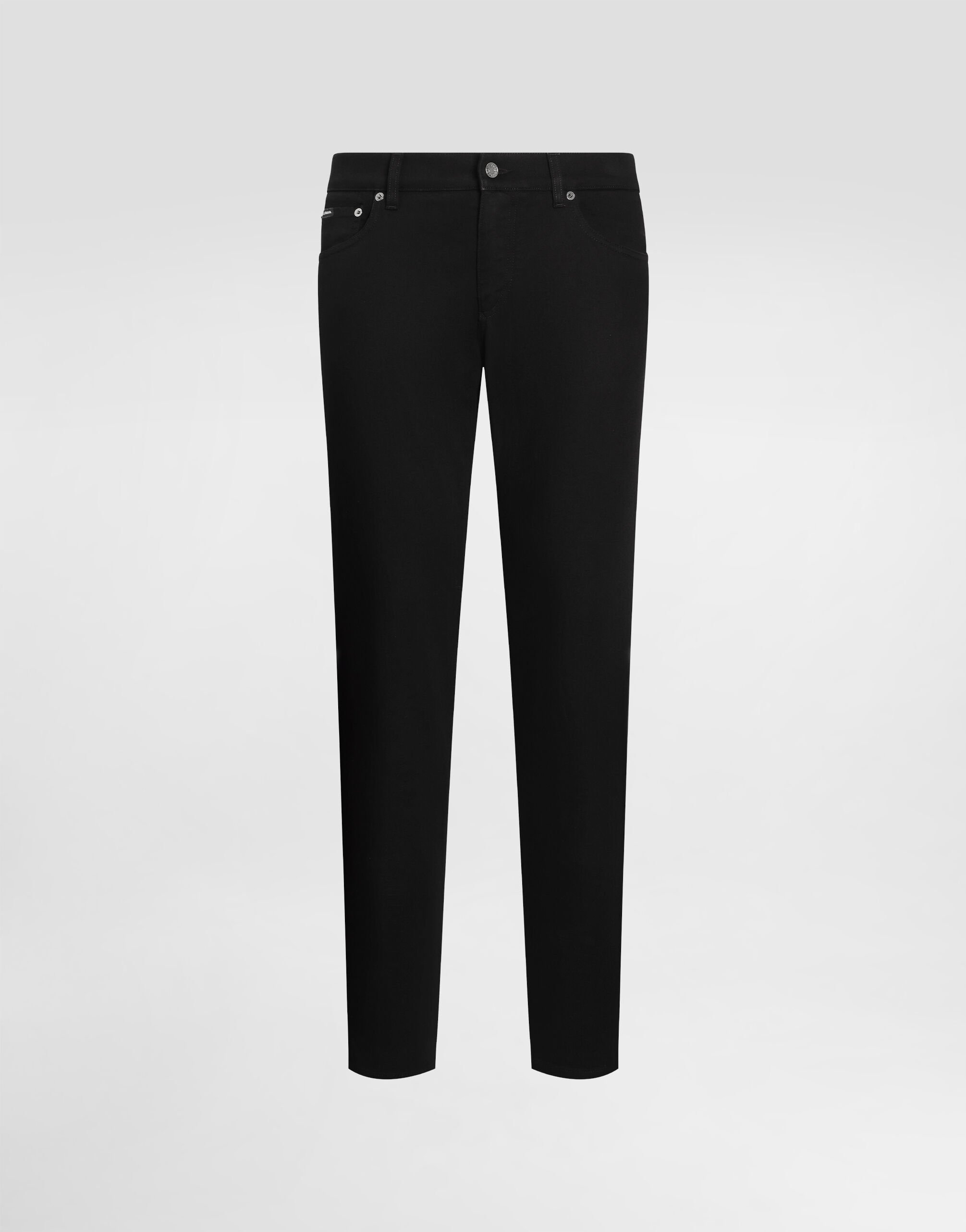 Washed black slim-fit stretch jeans in Multicolor for Men