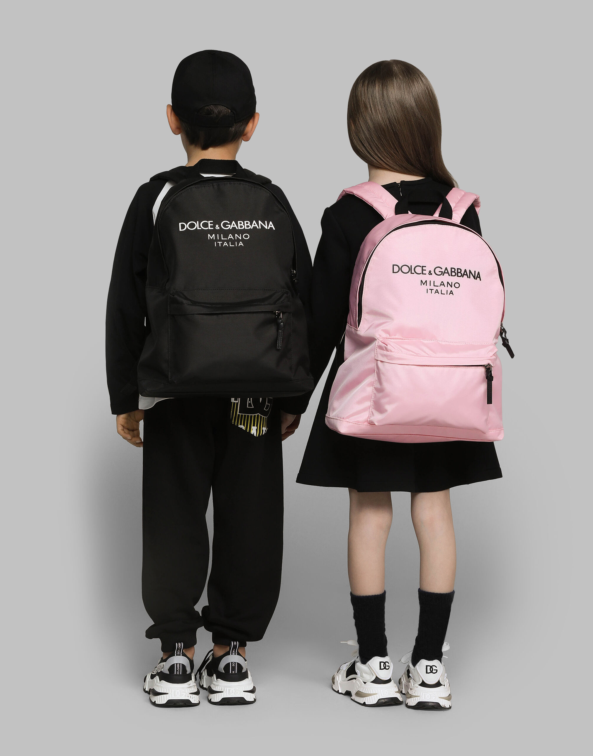 Nylon backpack with Dolce&Gabbana logo in Black for Boys