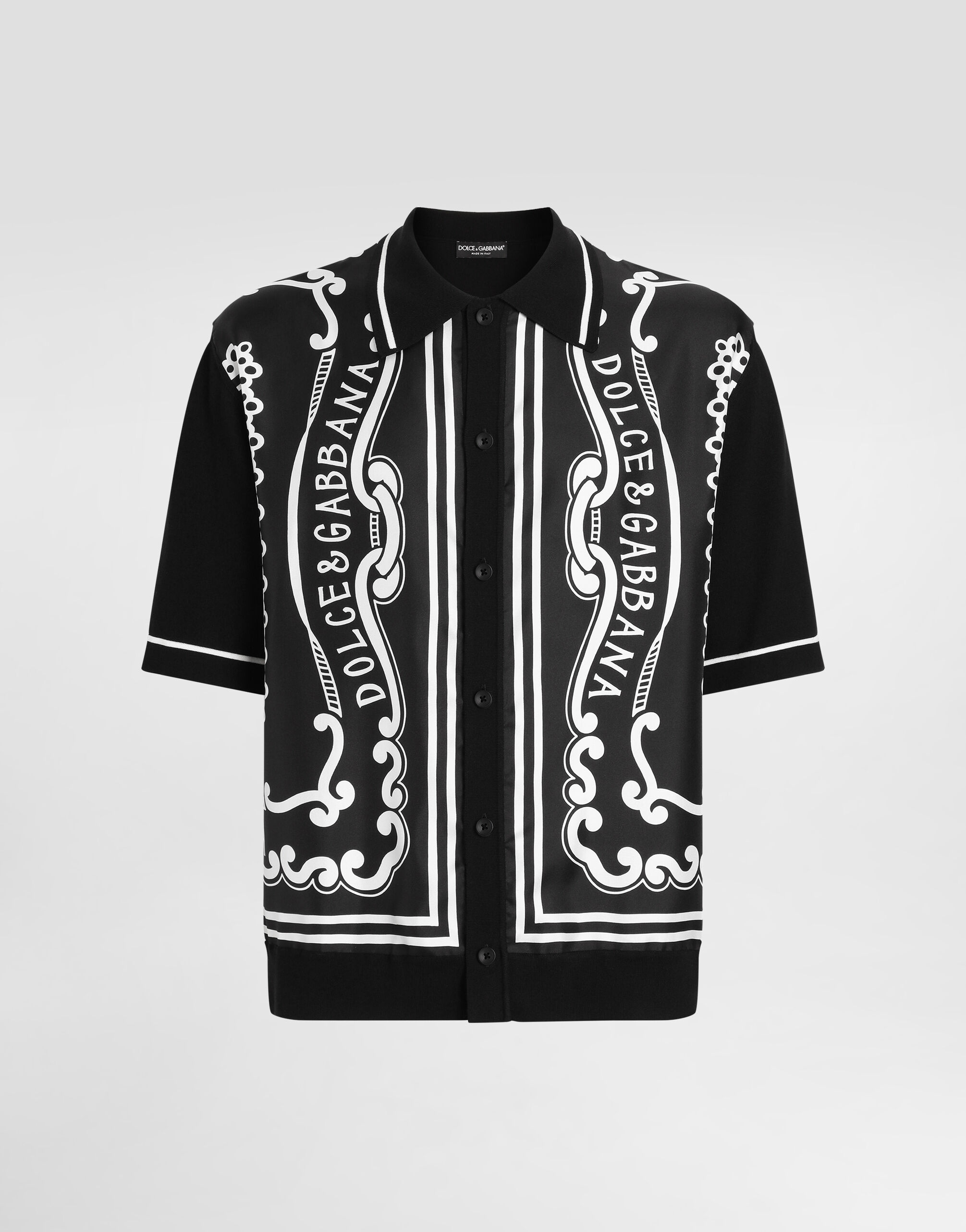 Silk and cotton shirt with bandanna print in Print for Men