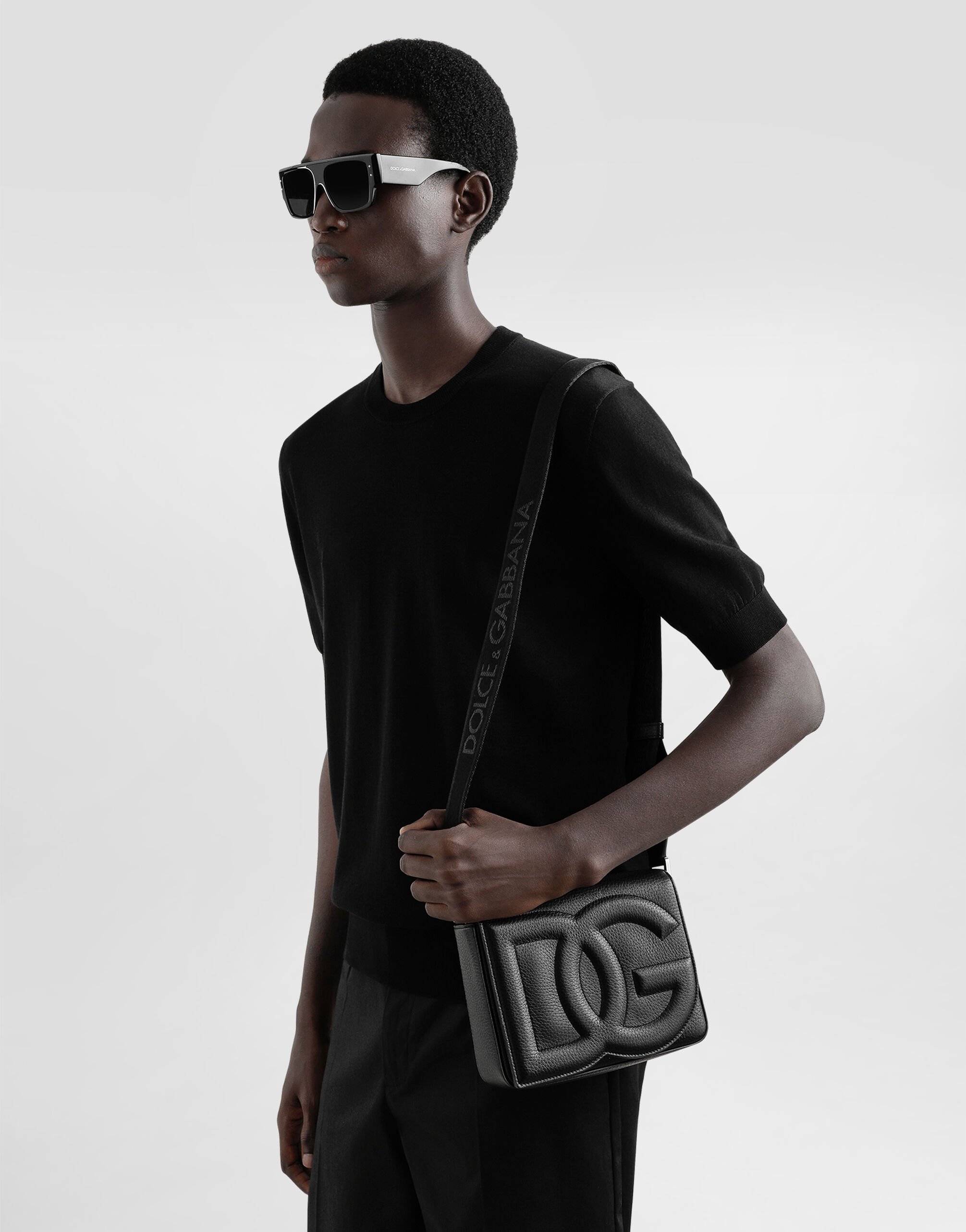Medium DG Logo Bag crossbody bag in Black for Men | Dolce&Gabbana® US