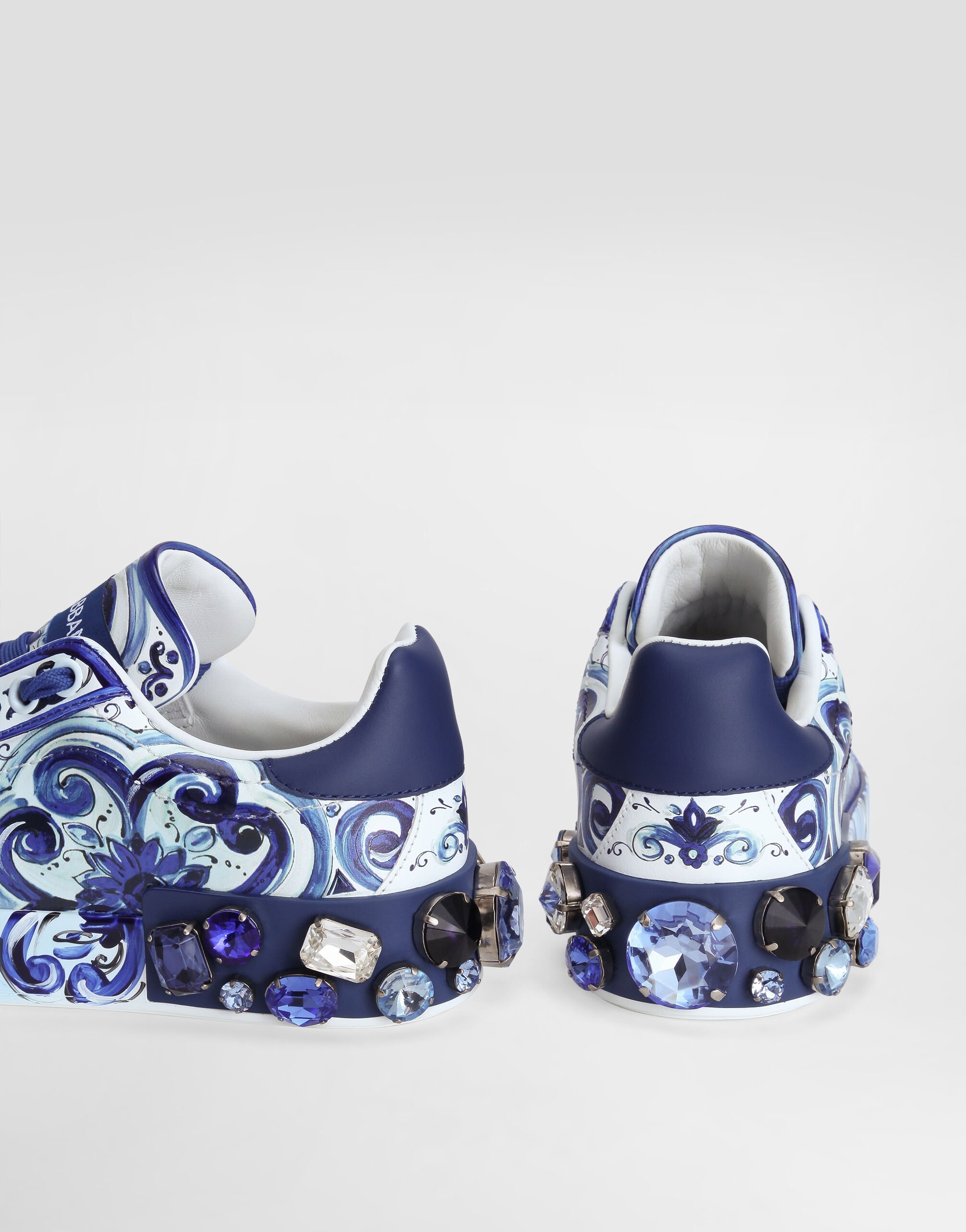 Majolica-print calfskin Portofino sneakers in Multicolor for Women