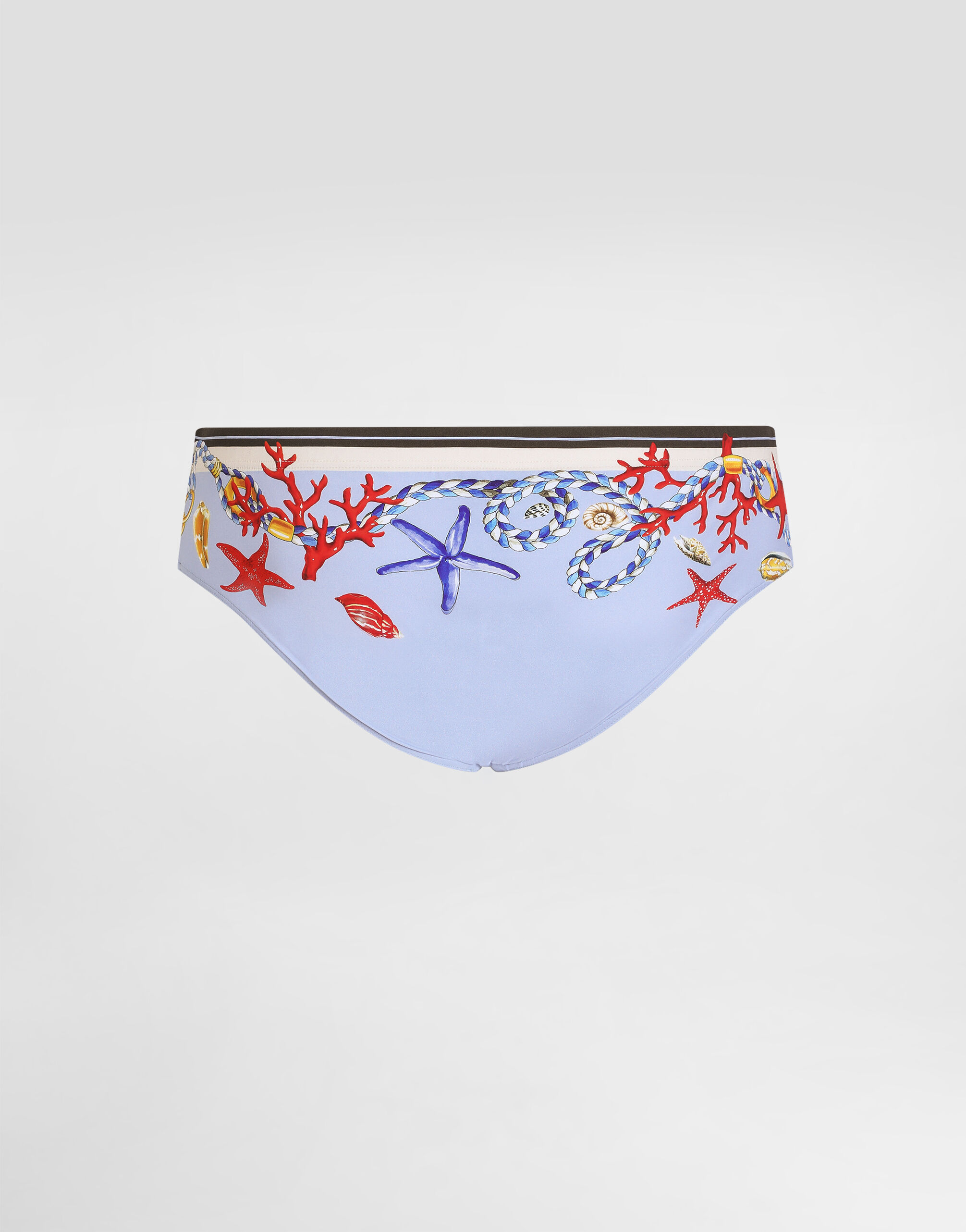 Shell-print swim briefs in Multicolor for Men | Dolce&Gabbana® US