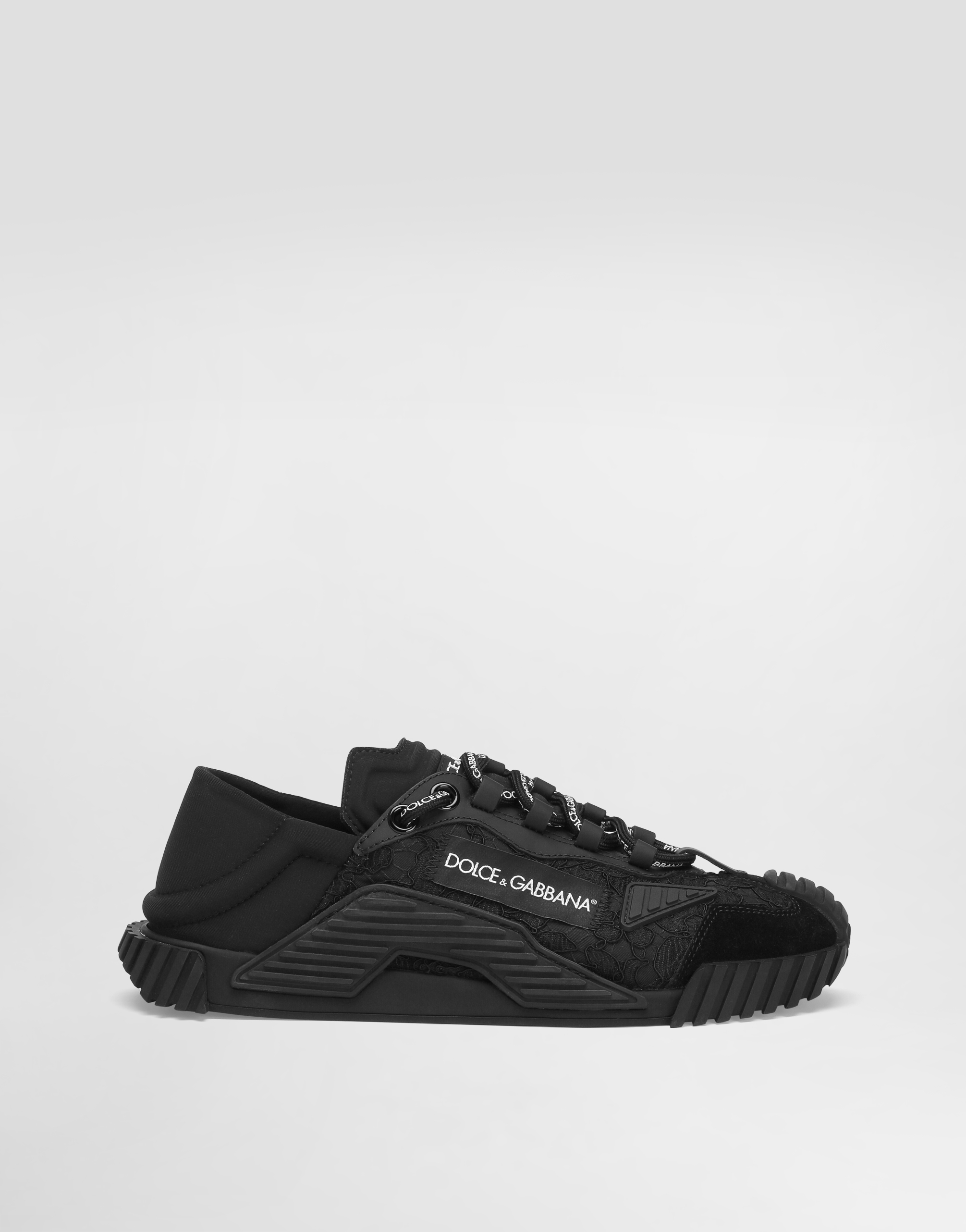 Mixed-materials NS1 slip-on sneakers in Black for Women