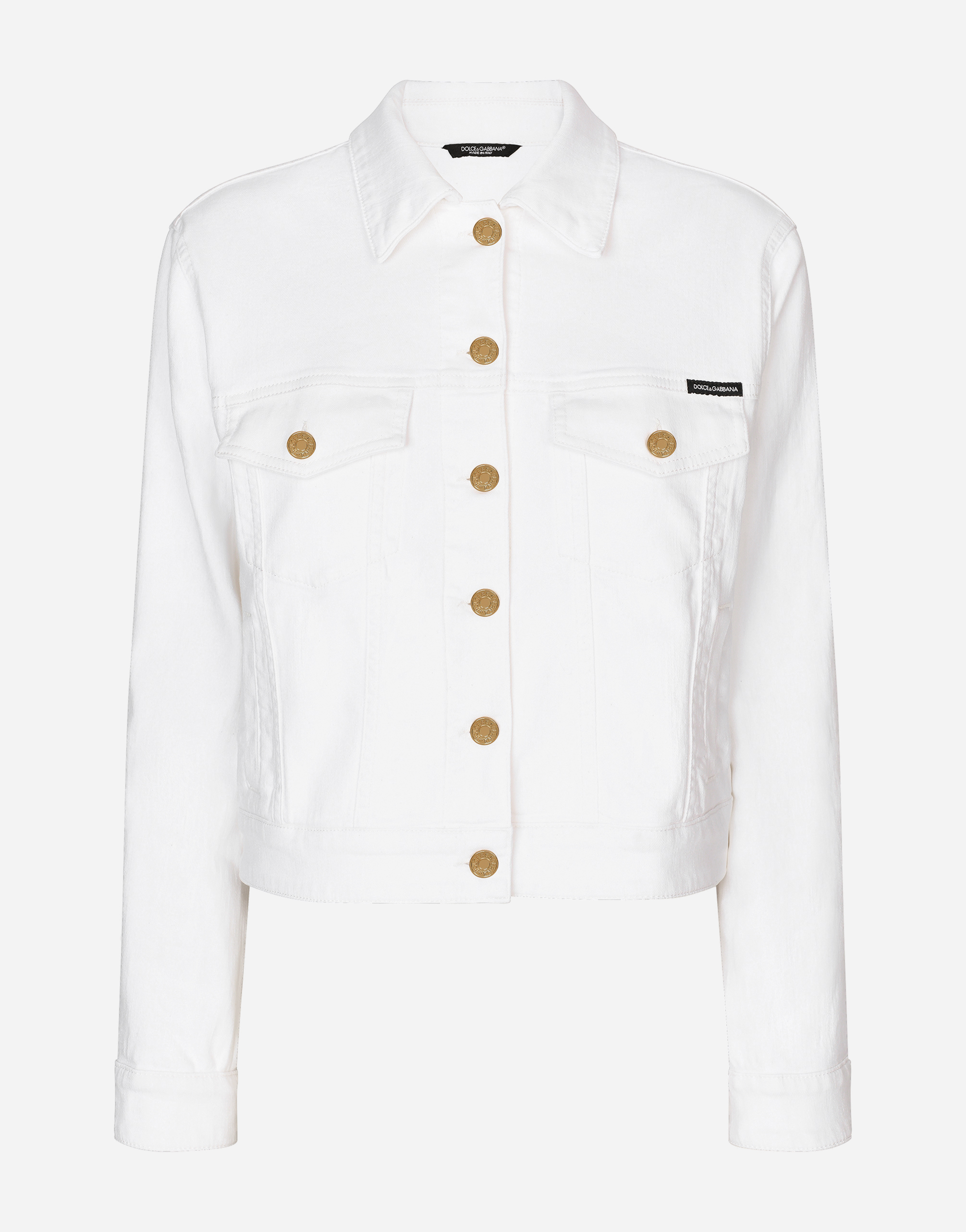White denim jacket in Multicolor for Women | Dolce&Gabbana® US