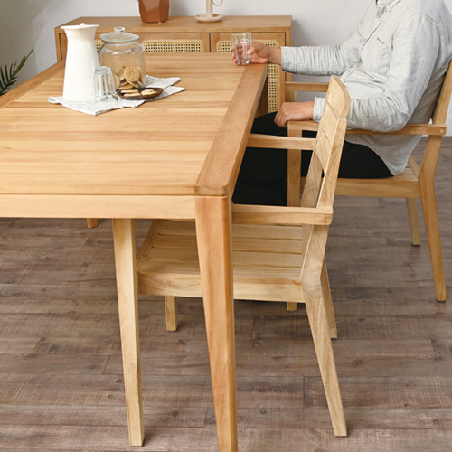 チーク無垢材 無塗装 ダイニングテーブルT5004XX T5004XX サンフラワー