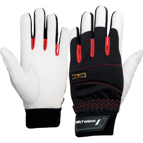 超重作業用 牛革手袋 ホワイト L K92WHL おたふく 革手袋