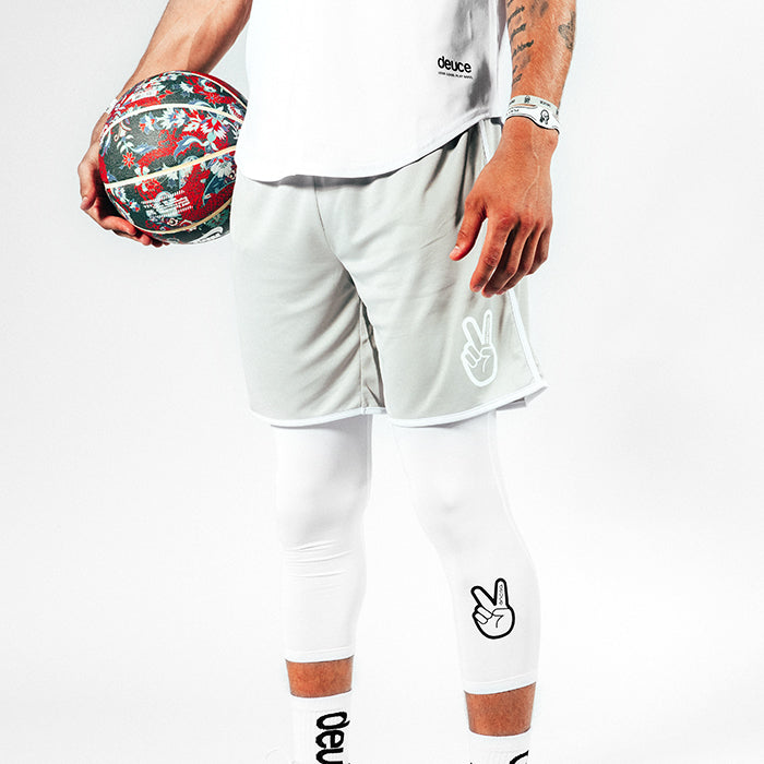 Deuce 3/4 Basketball Tights | White – Deuce Brand