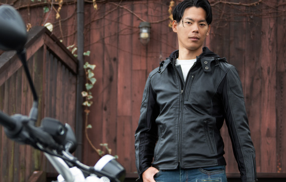 24SJ-3 フード付きレザージャケット | DEGNER