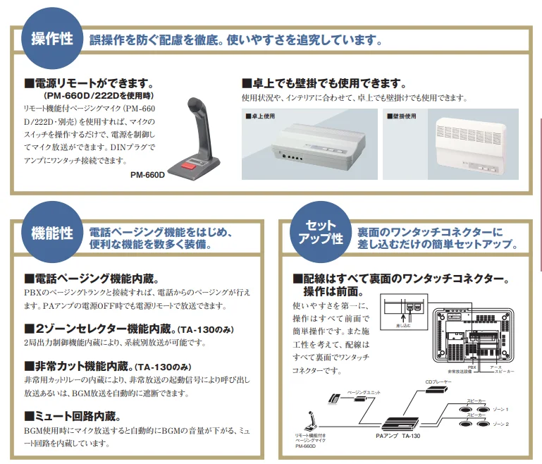 TA-130 TOA 簡易型アンプ 30W 1局 - 電池屋