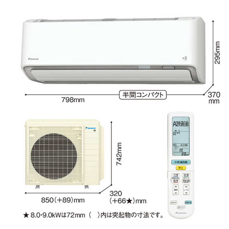 デンキチWeb / ダイキン DAIKIN エアコン Aシリーズ 26畳用 AN806AAP-W