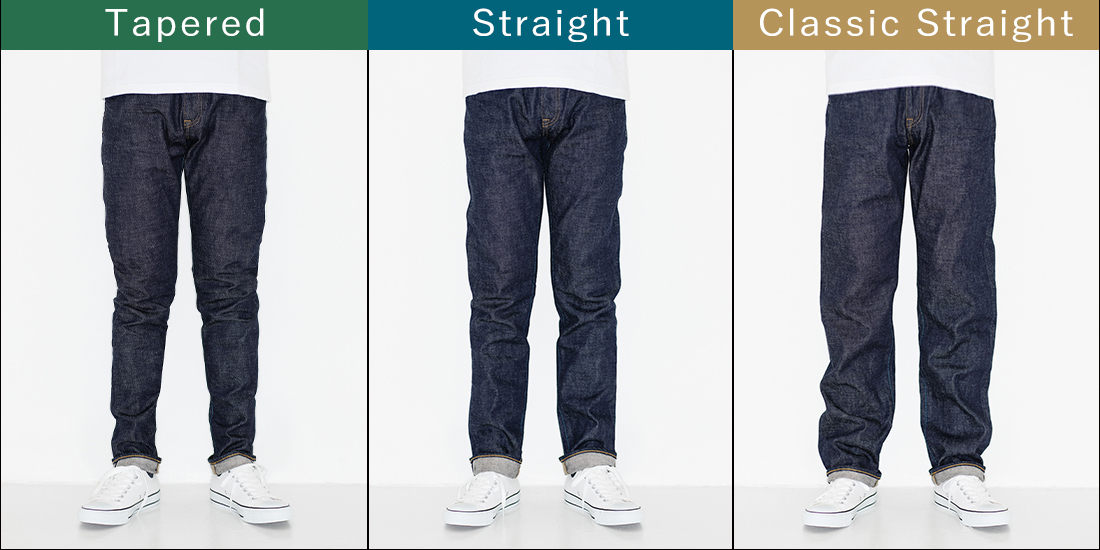 SELVEDGE JEANS -体型別シルエット比較- | デニム研究所 by JAPAN BLUE