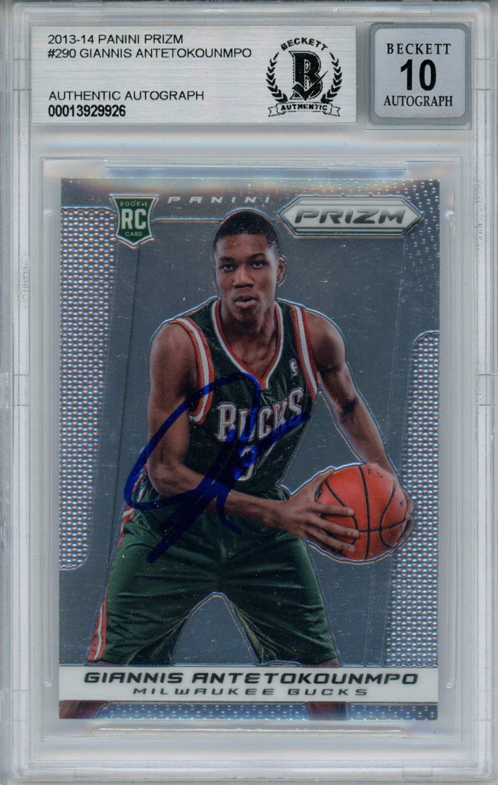 Giannis Antetokounmpo 2013 Panini Prizm #290 Rookie Card Beckett