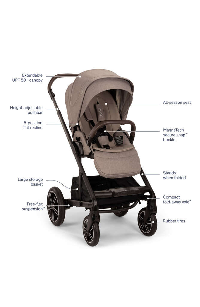 Nuna Mixx Next Stroller w/ Magnetic Buckle - Biscotti