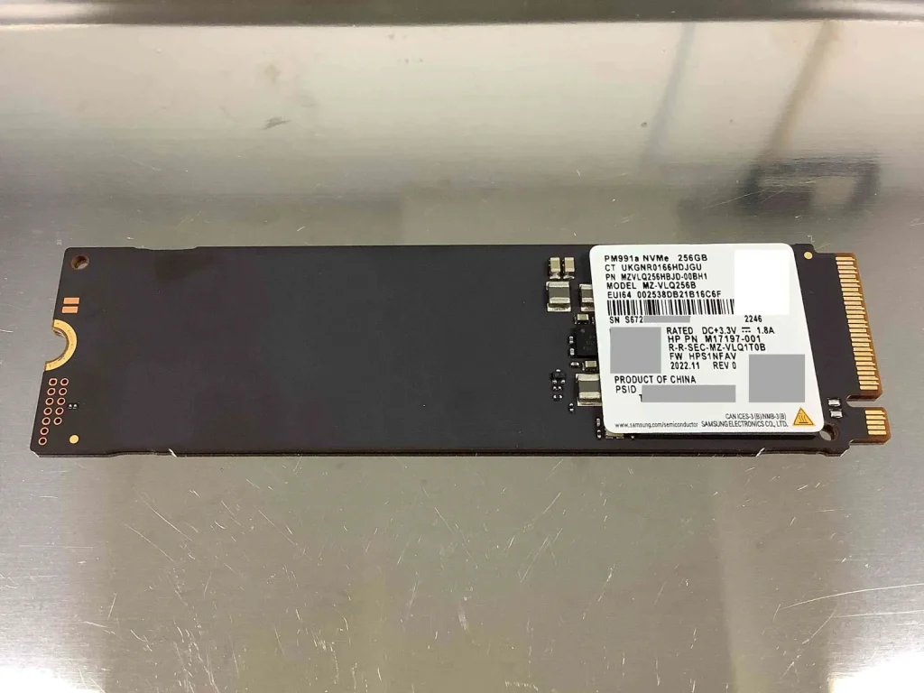 HPのノートPCが起動しなくなった Samsung M.2 NVMe SSD PM991a | データSOS