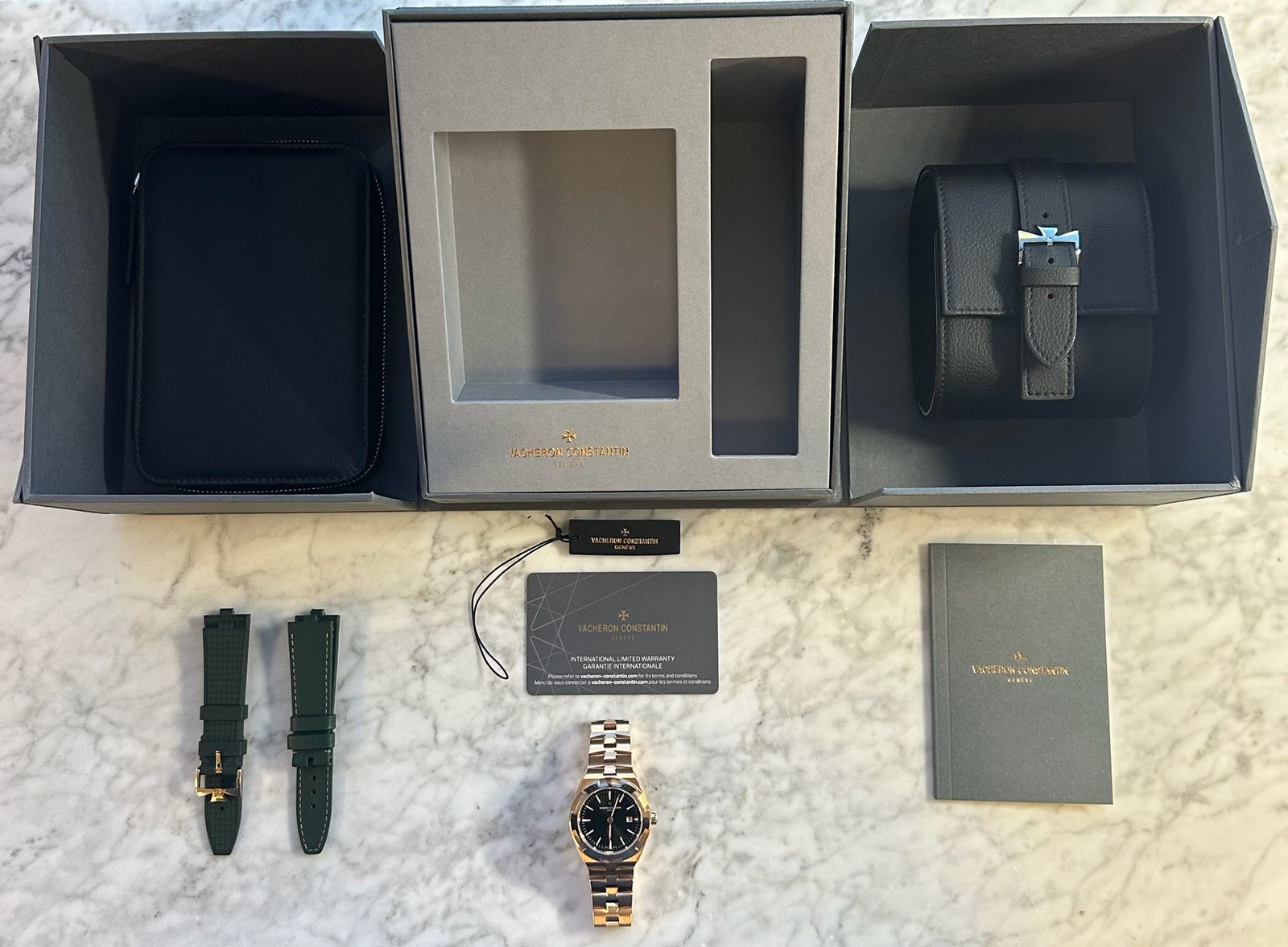 Vacheron Constantin - Unworn Rose Gold Overseas 34.5mm Green Dial