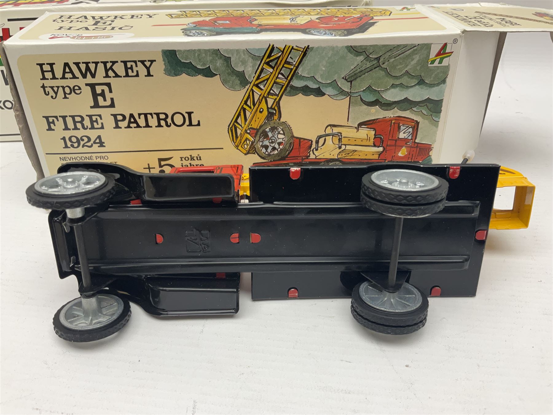 Kovap - eleven tinplate models to include Tractor and Trailer