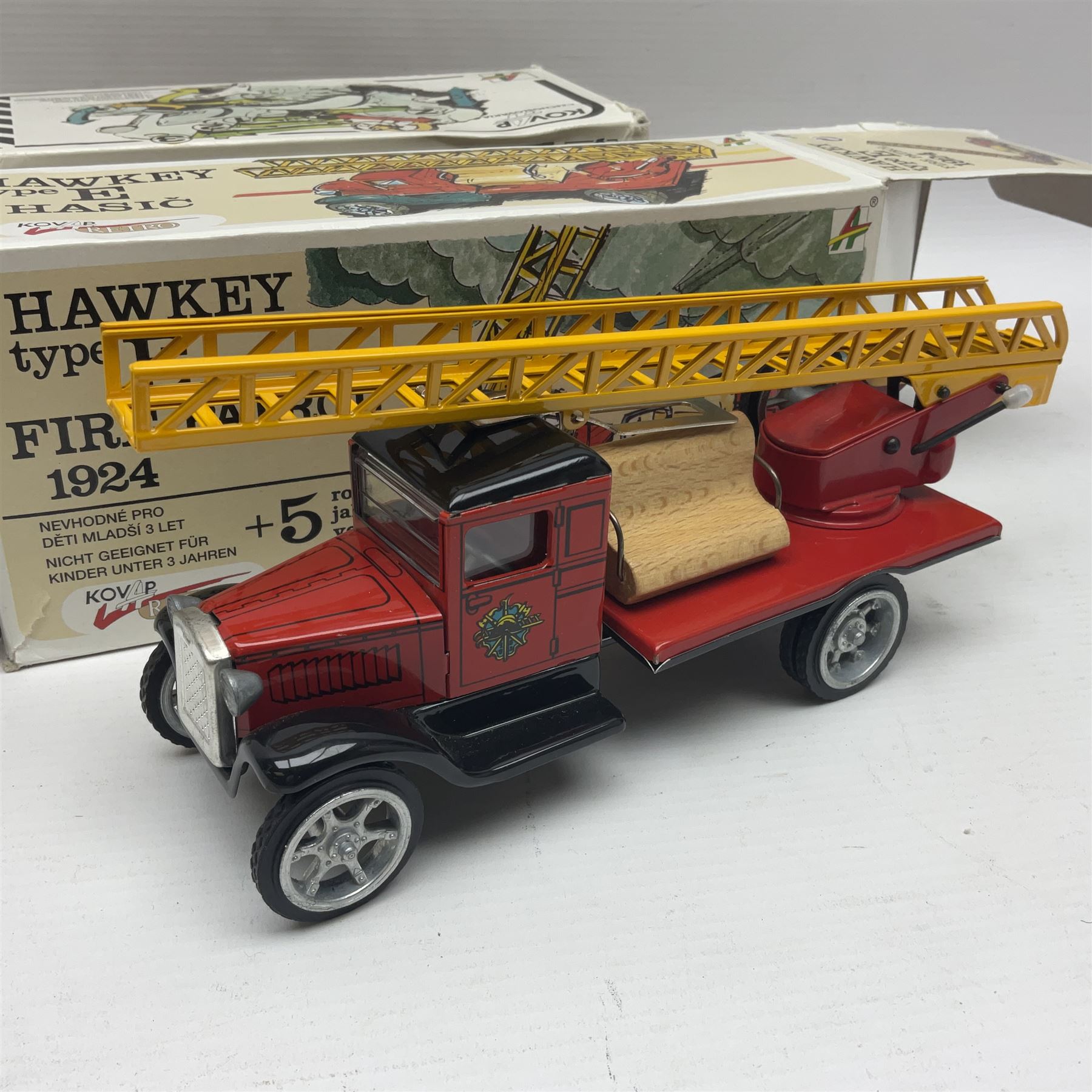 Kovap - eleven tinplate models to include Tractor and Trailer
